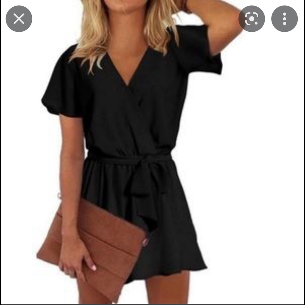 NWT REORIA faux wrap romper with tie